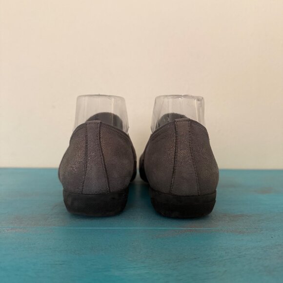 Paul Green Pewter Metallic Leather Mary Jane Ballet Flats Sz US 7.5 - Picture 4 of 9